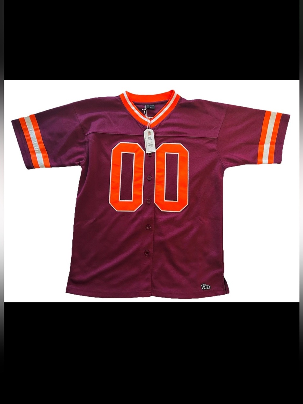 NWT Virginia Tech Hokies Button Front Jersey Medium Maroon